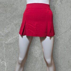 Pleated Red Mini Skirt COPPER KEY sz3